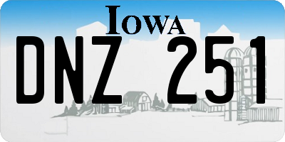 IA license plate DNZ251