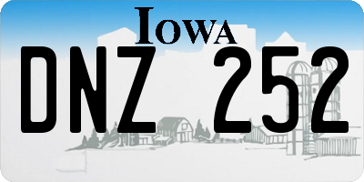 IA license plate DNZ252