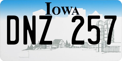 IA license plate DNZ257
