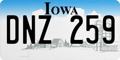 IA license plate DNZ259