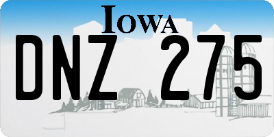 IA license plate DNZ275
