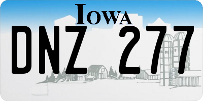 IA license plate DNZ277