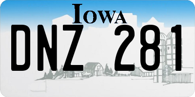 IA license plate DNZ281