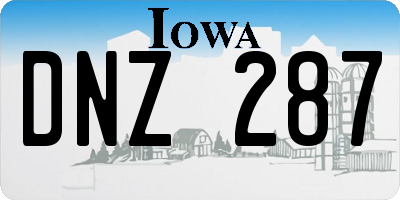 IA license plate DNZ287