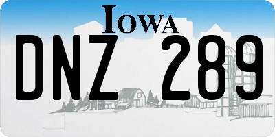 IA license plate DNZ289