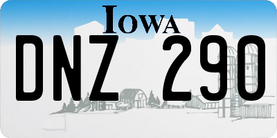IA license plate DNZ290