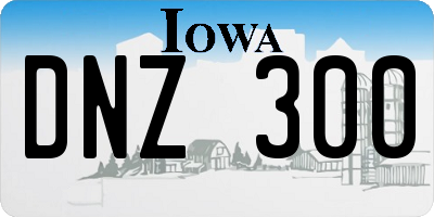 IA license plate DNZ300