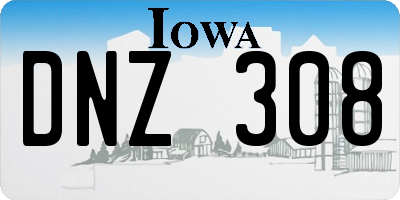 IA license plate DNZ308