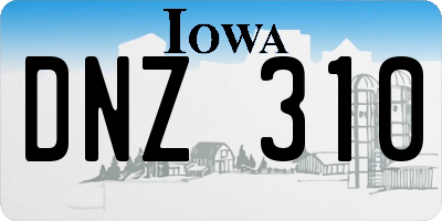 IA license plate DNZ310