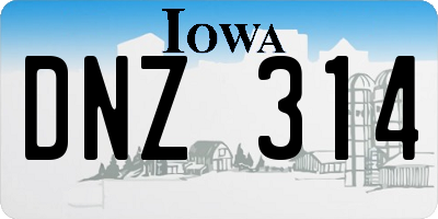 IA license plate DNZ314