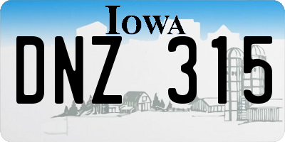 IA license plate DNZ315