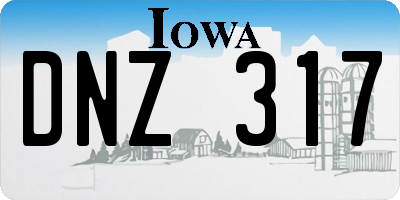 IA license plate DNZ317