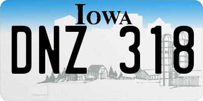 IA license plate DNZ318