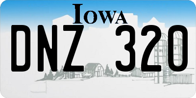 IA license plate DNZ320