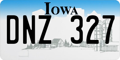 IA license plate DNZ327