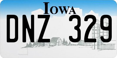 IA license plate DNZ329
