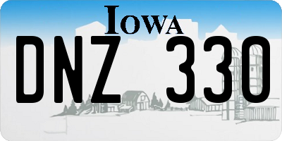 IA license plate DNZ330