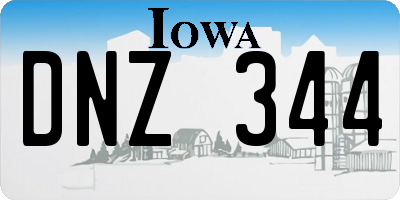 IA license plate DNZ344
