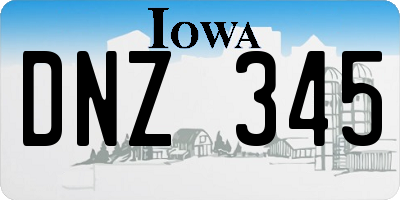 IA license plate DNZ345
