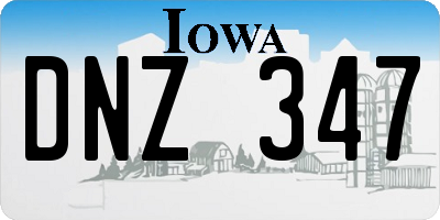 IA license plate DNZ347