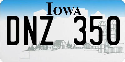 IA license plate DNZ350