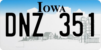IA license plate DNZ351