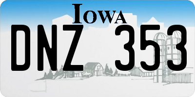 IA license plate DNZ353