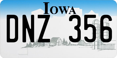 IA license plate DNZ356