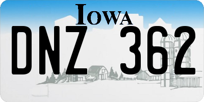 IA license plate DNZ362