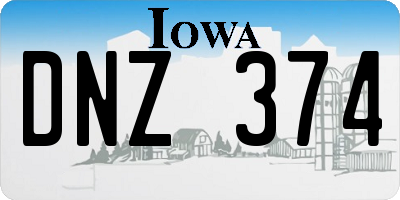 IA license plate DNZ374