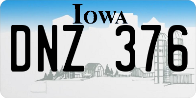 IA license plate DNZ376