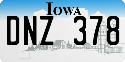 IA license plate DNZ378
