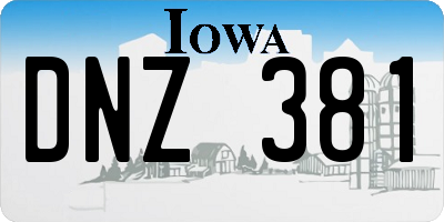 IA license plate DNZ381