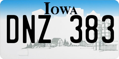 IA license plate DNZ383