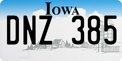 IA license plate DNZ385