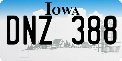 IA license plate DNZ388