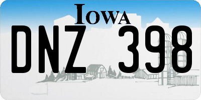 IA license plate DNZ398