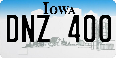 IA license plate DNZ400