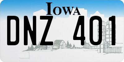 IA license plate DNZ401