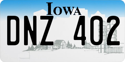 IA license plate DNZ402