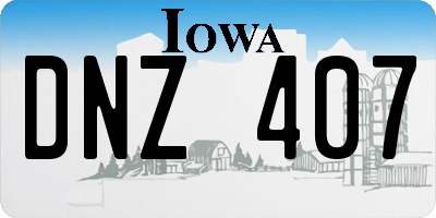 IA license plate DNZ407