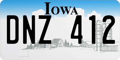 IA license plate DNZ412