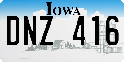 IA license plate DNZ416