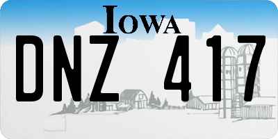 IA license plate DNZ417