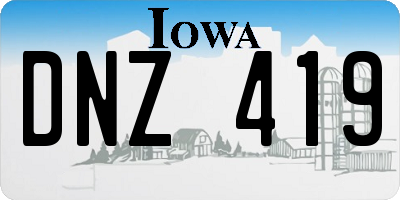 IA license plate DNZ419