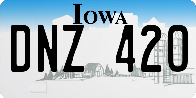 IA license plate DNZ420
