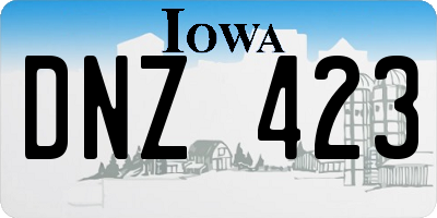 IA license plate DNZ423
