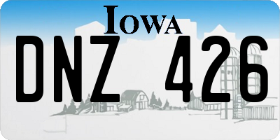 IA license plate DNZ426