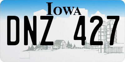 IA license plate DNZ427