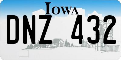 IA license plate DNZ432